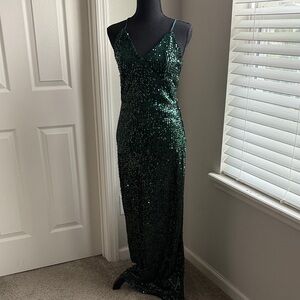 Green Sequin Gown